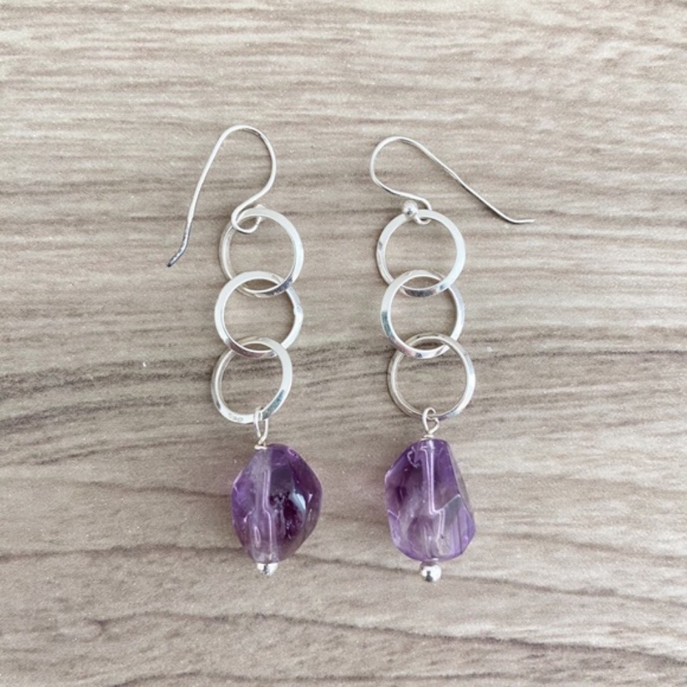 Purple Drop Earrings